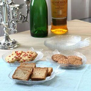 Pasabahce Marine Plate  6 Piece Set Crystal Clear Tempered Glass Fish Shape